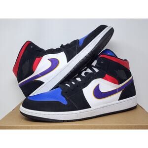 Air Jordan 1 Retro Mid SE TOP 3 LAKERS 852542-005 Size 13 WORN